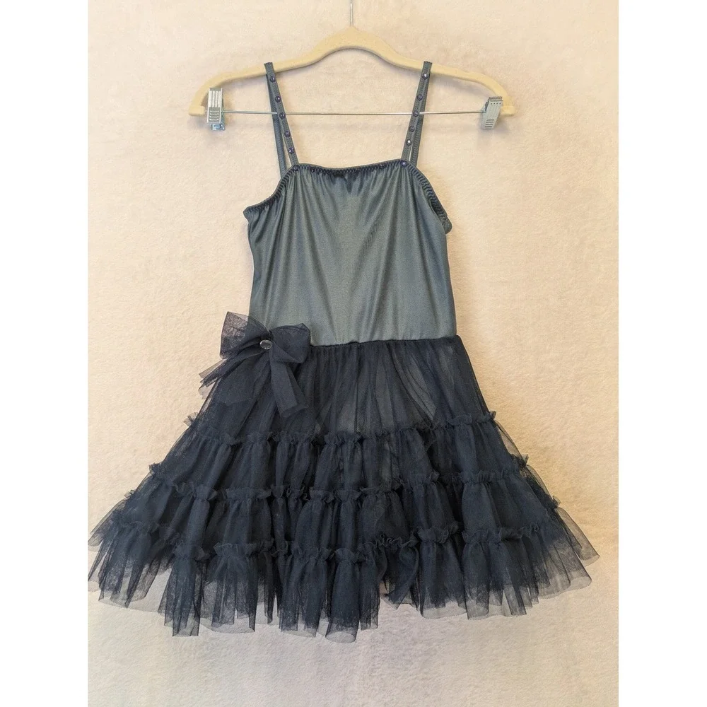 Curtain Call Costumes Girls Slate Blue Tulle Ruffle Dance Leotard‎ Tutu P203 CLA
